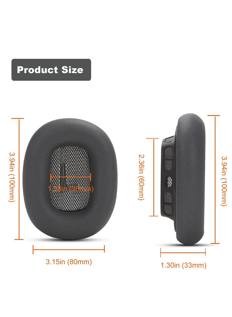 Loquat Ear Pads for AirPods Max Earmuffs Headband Ear Cups Replacement Sponge Cover Cloth Ear Cushion Cover Magnetic Headphone Accessories with Knitted Mesh Memory Foam Green - Image 5