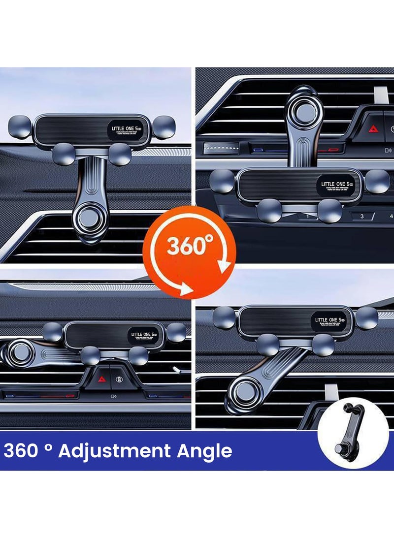 Car Phone Holder for Air Vent, Mobile Holder for Car with 360° Swing Arm and Anti-Slip Gravity Damping, One-on Release, Fit 4.7-7 Phones iPhone Samsung - Image 2
