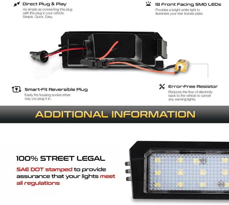 QASULER LED License Plate Light for Kia and Hyundai - Image 5