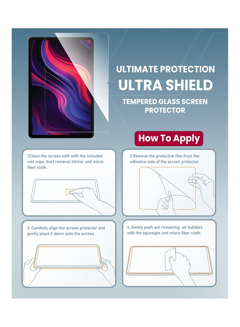 Moxedo Ultra Shield Tempered Glass Screen Protector HD Clear 9H Hardness Micro Curved Edges with Installation Guide Compatible with Honor Pad X9 11.5 inch - Image 2