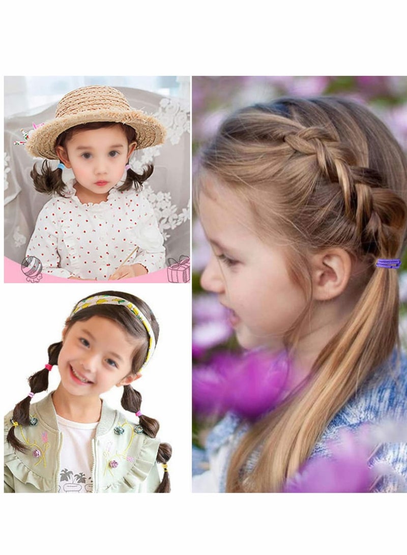 SOLARAE Baby Toddler Hair Ties, Multicolor Elastic Hair Ties, 200Pcs No Crease Hair Elastics Small Ponytail Holders Hair Ties for Kids Girls, Hair Ties Ponytail Holders Hair Bands - Image 2