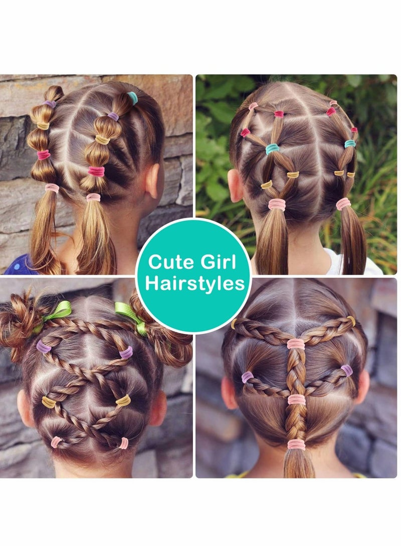 SOLARAE Baby Toddler Hair Ties, Multicolor Elastic Hair Ties, 200Pcs No Crease Hair Elastics Small Ponytail Holders Hair Ties for Kids Girls, Hair Ties Ponytail Holders Hair Bands - Image 5