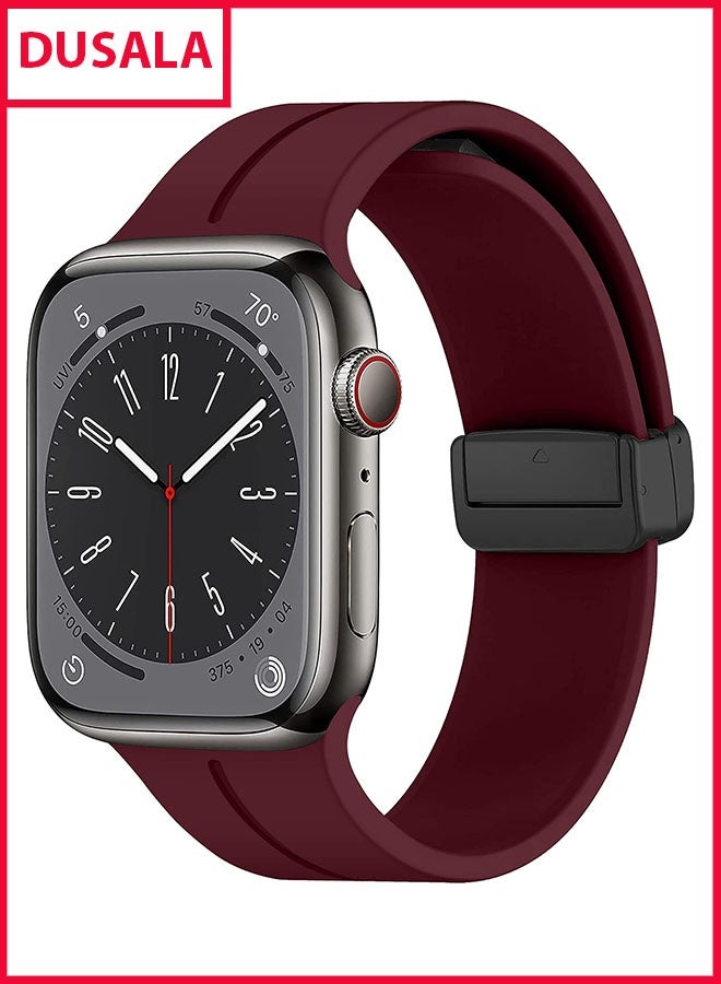 DUSALA Magnetic Silicone Watch Band 42mm/44mm Quick Release Strap for Men & Women Soft Skin Friendly Sport Replacement Band for Smartwatch & Analog Watches Durable, Waterproof, Magnetic Folding Clasp for All-Day Comfort - Image 1