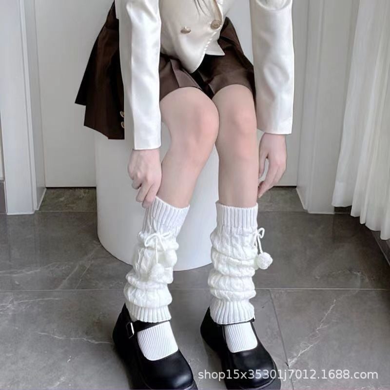 Generic White socks JK all-match spring and summer thin calf cover lolita lolita cute Japanese pile socks summer  - Image 2