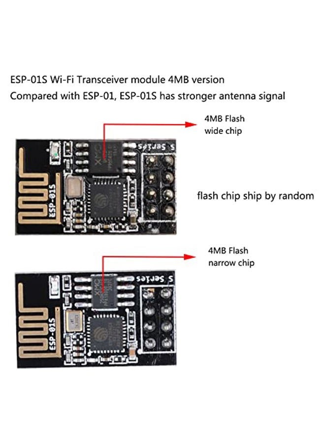 Wishiot ESP8266 ESP-01S WiFi Wireless Serial Transceiver Module 4MB Flash 3.3V Wi-Fi Module Compatible with Ar-duino IDE (5) - Image 3