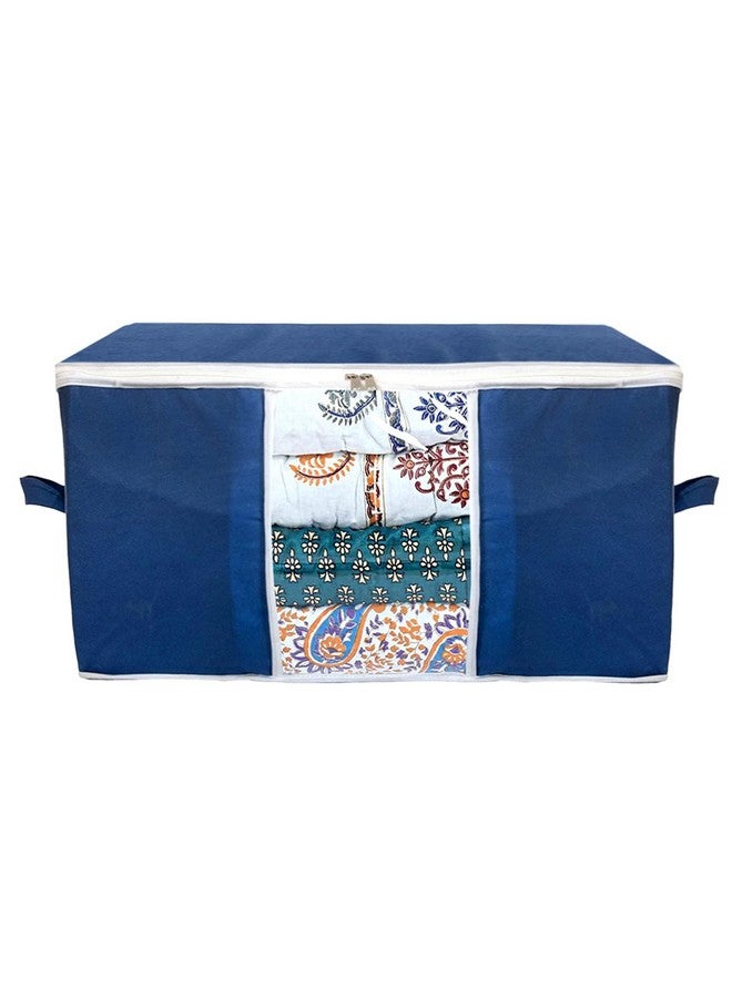 Kuber Industries Kuber Industries Underbed Storage Bag|Blanket Cover|Wardrobe Organizer For clothes|Comforter Cover (Navy Blue)  - Image 2