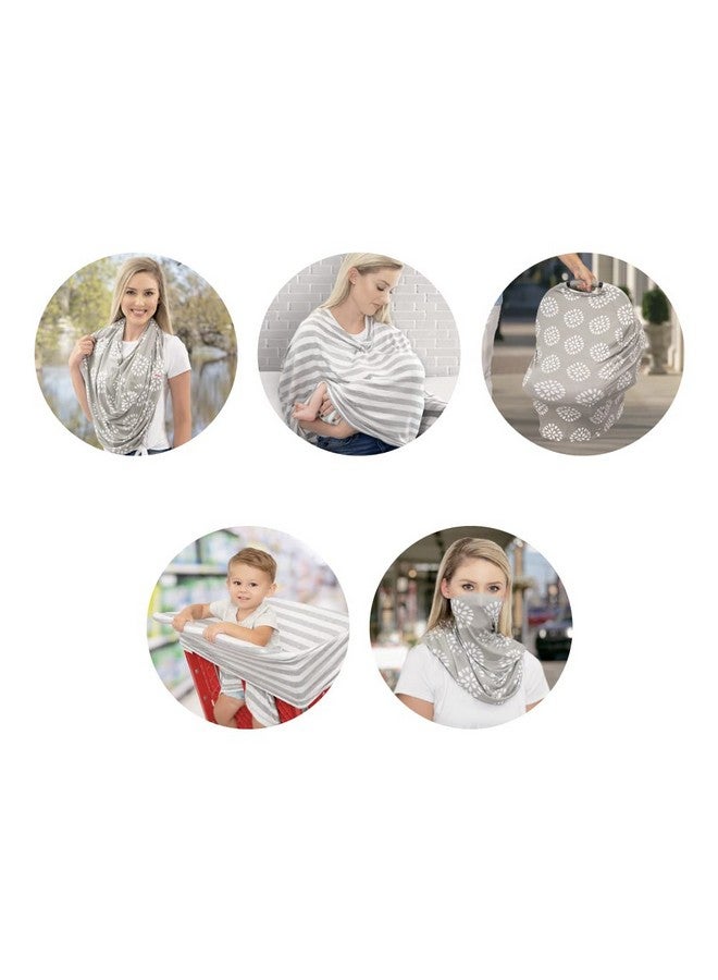 Nuby 5 in 1 Nursing Cover: Multipurpose Soft and Stretchy Cover for Mom and Baby: Colors May Vary, 26’’ x 27’’ / 66.04 cm x 68.58cm - Image 1