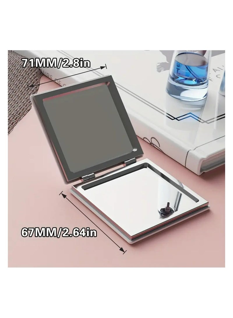 LANGMANNI Leopard Print Compact Folding Mirror - Double-Sided, Portable Makeup Mirror for Purses & Travel, No Battery Needed - Image 2