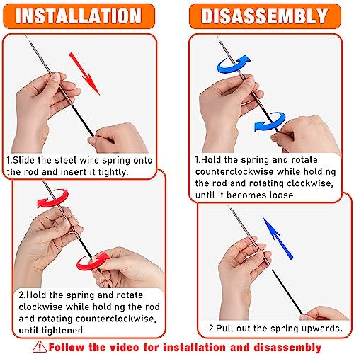 JXFUKAL 2025 Latest Cat Toys, 2 in 1 Spring Cat Wand Toy with 2PCS Ultra-Long Cat Teaser, 4PCS Spring Steel Wire & 5PCS Feather Refills for Kitty Kitten Indoor Cats Accessories - Image 5