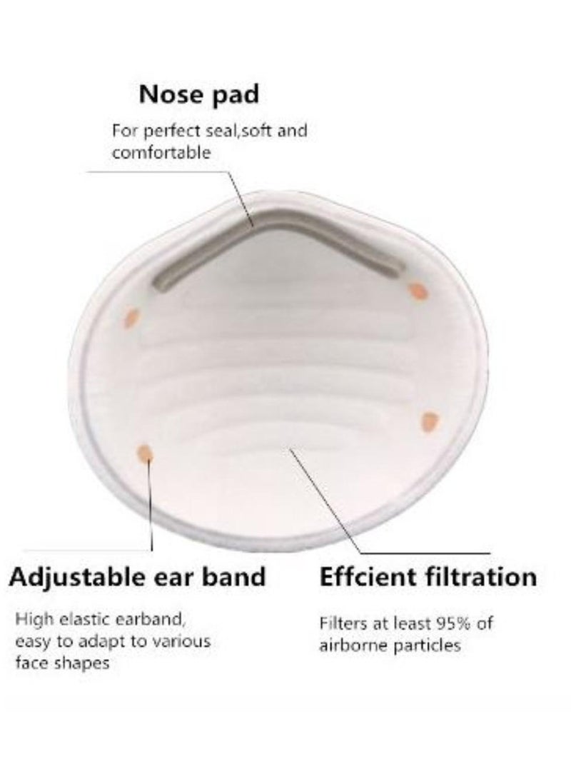 Vitacelli 1-Piece 5 Layer FFP2 NR Protective Respirator Cup Mask WHITE Color - Image 2