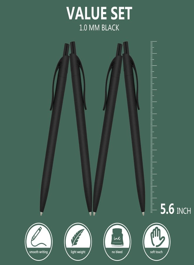 Deegtran 100 Pack No Bleed Black Barrel Click Pens, Wholesale Retractable Ballpoint, Medium Point, Smooth Ink, 1.0MM Black Ink - Image 2