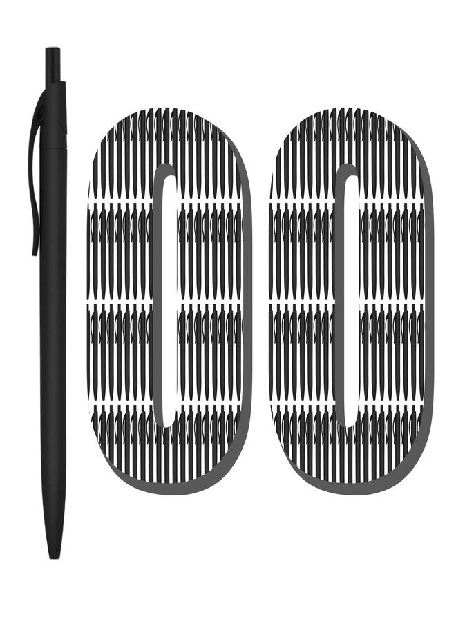Deegtran 100 Pack No Bleed Black Barrel Click Pens, Wholesale Retractable Ballpoint, Medium Point, Smooth Ink, 1.0MM Black Ink - Image 1