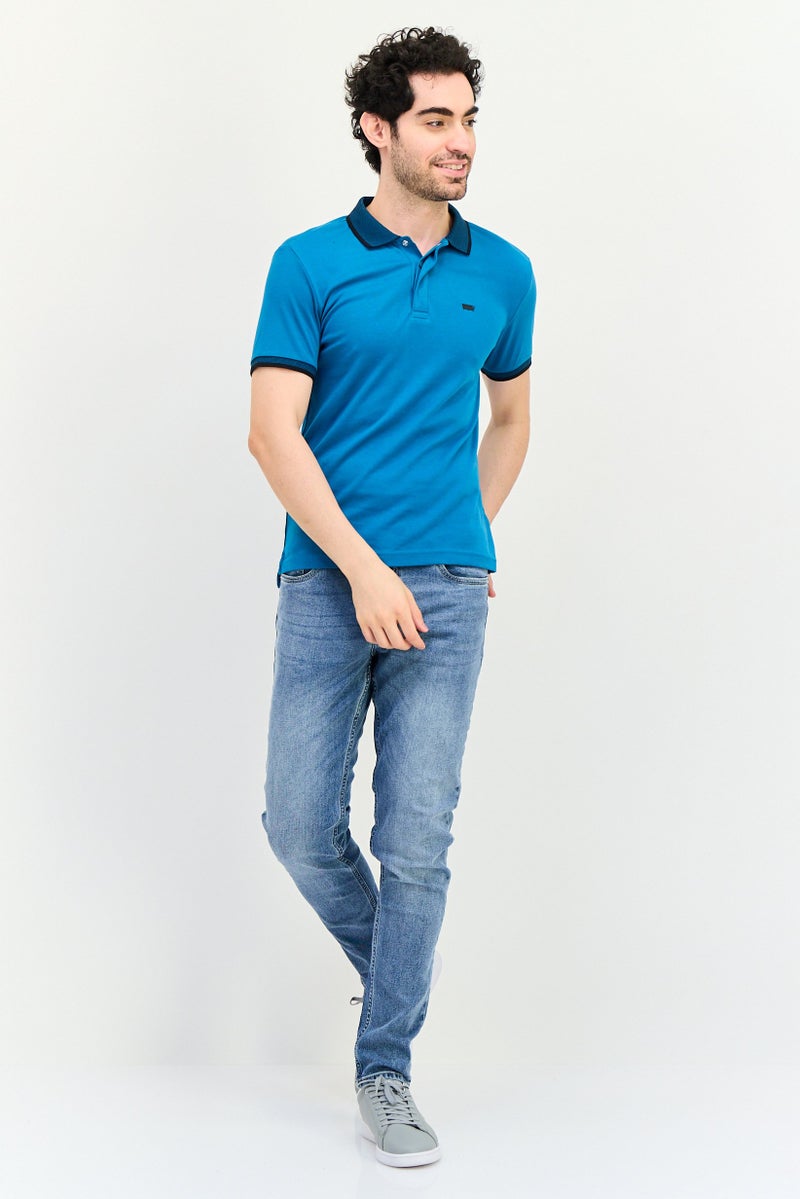 Levi's قميص بولو قصير الأكمام بتصميم عادي للرجال بشعار العلامة التجارية، أزرق فيروزي - Image 2