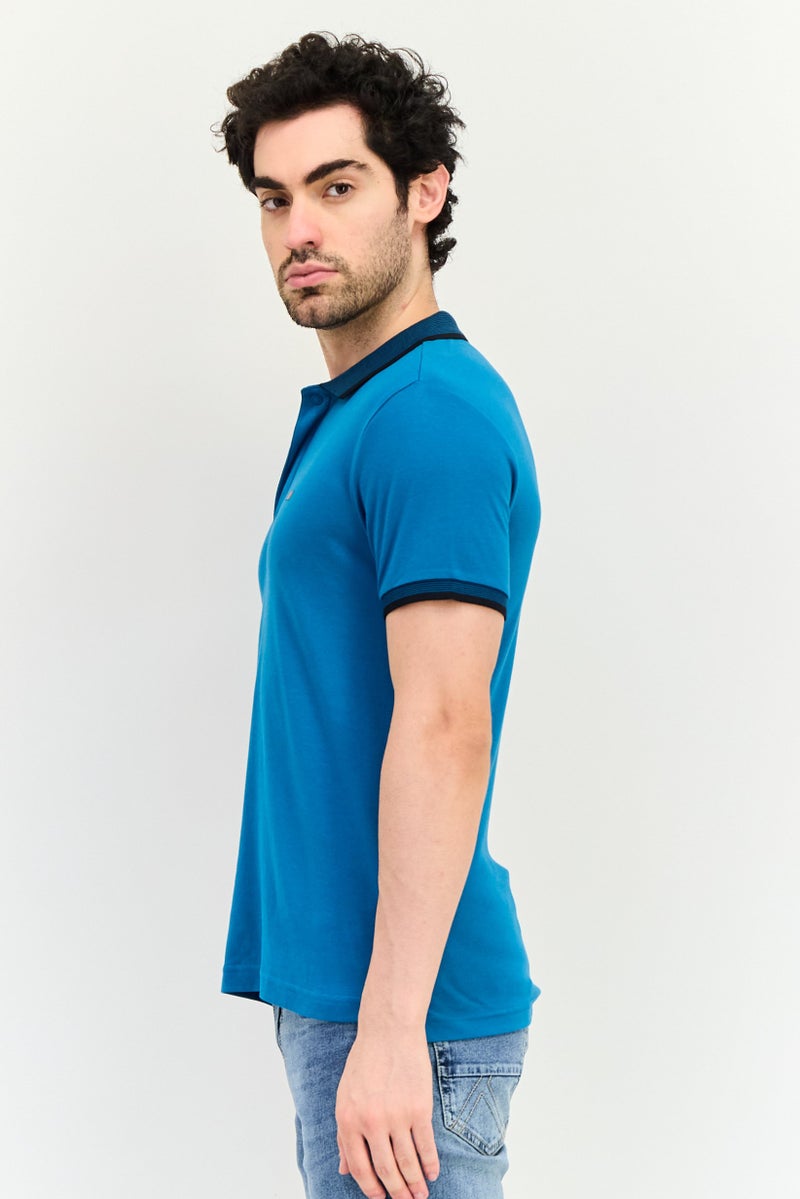 Levi's قميص بولو قصير الأكمام بتصميم عادي للرجال بشعار العلامة التجارية، أزرق فيروزي - Image 3