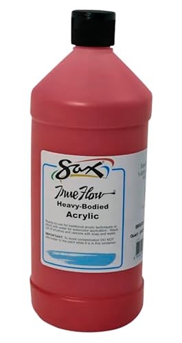 Sax Heavy Body Acrylic Paint for School and Arts and Crafts Use, Bright Red, 1 Quart - Image 1