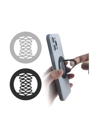 Phone Grip Strap Holder Elastic Silicone Cell Phone Gripper for Back of Phone Loop Finger Holder for Hand, Compatible with iPhone, Samsung, Android Smart Phone, 2pcs (Black/Grey) - pzsku/ZF2D40880E725DCD38780Z/45/_/1722095635/adf1a39e-7260-43de-b657-f558e13e8982