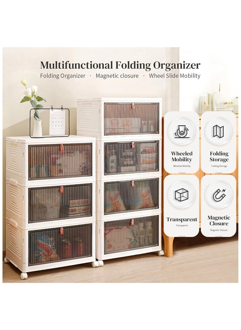 Plastic Storage Bins with Lids, Stackable Storage Containers with Wheels, Folding Storage Boxes, Collapsible Storage Bins, Multi-Purpose Folding Storage Containers for Home and Office - pzsku/ZF2D4206A46C080E7429CZ/45/_/1719382405/bf48ff77-5926-47f2-9142-056272213ce0
