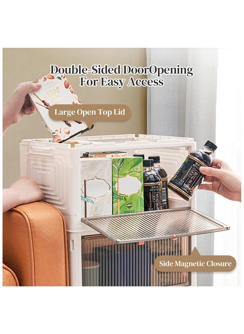 Plastic Storage Bins with Lids, Stackable Storage Containers with Wheels, Folding Storage Boxes, Collapsible Storage Bins, Multi-Purpose Folding Storage Containers for Home and Office - pzsku/ZF2D4206A46C080E7429CZ/45/_/1719382425/118b6810-f45b-496e-8889-b6da1df3948a
