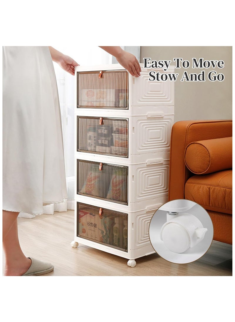 Plastic Storage Bins with Lids, Stackable Storage Containers with Wheels, Folding Storage Boxes, Collapsible Storage Bins, Multi-Purpose Folding Storage Containers for Home and Office - pzsku/ZF2D4206A46C080E7429CZ/45/_/1719382425/1fd31997-7fa0-49d1-b38d-1277c56a8d4b