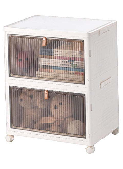 Plastic Storage Bins with Lids, Stackable Storage Containers with Wheels, Folding Storage Boxes, Collapsible Storage Bins, Multi-Purpose Folding Storage Containers for Home and Office