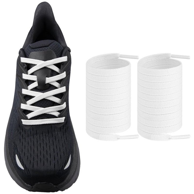 Endoto Shoe Laces for Hoka One CliftonBondiRinconSkyflow Running Sneakers Flat Shoelaces Replacement StringsColorWhiteSize50Inch - Image 2