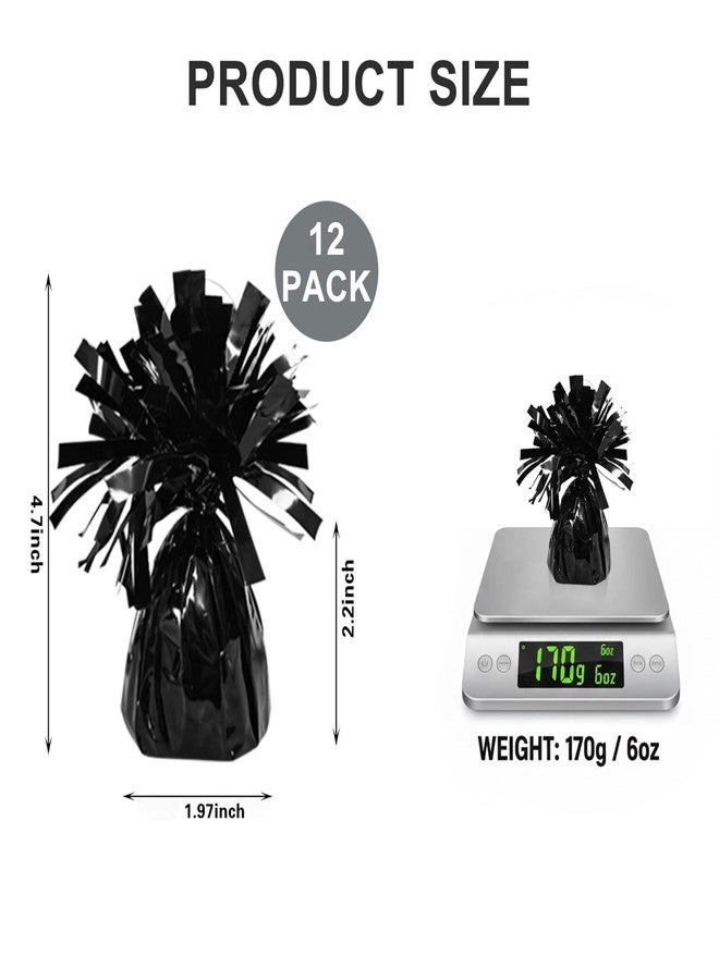 Avoirdus 12 Pack Black Balloon Weights, 6oz Heavy Duty Balloon Weights for Helium Balloons, Decorative Anchor for Graduation Party Decorations 2026, Birthday, Wedding, Anniversary Table Decor - Image 3