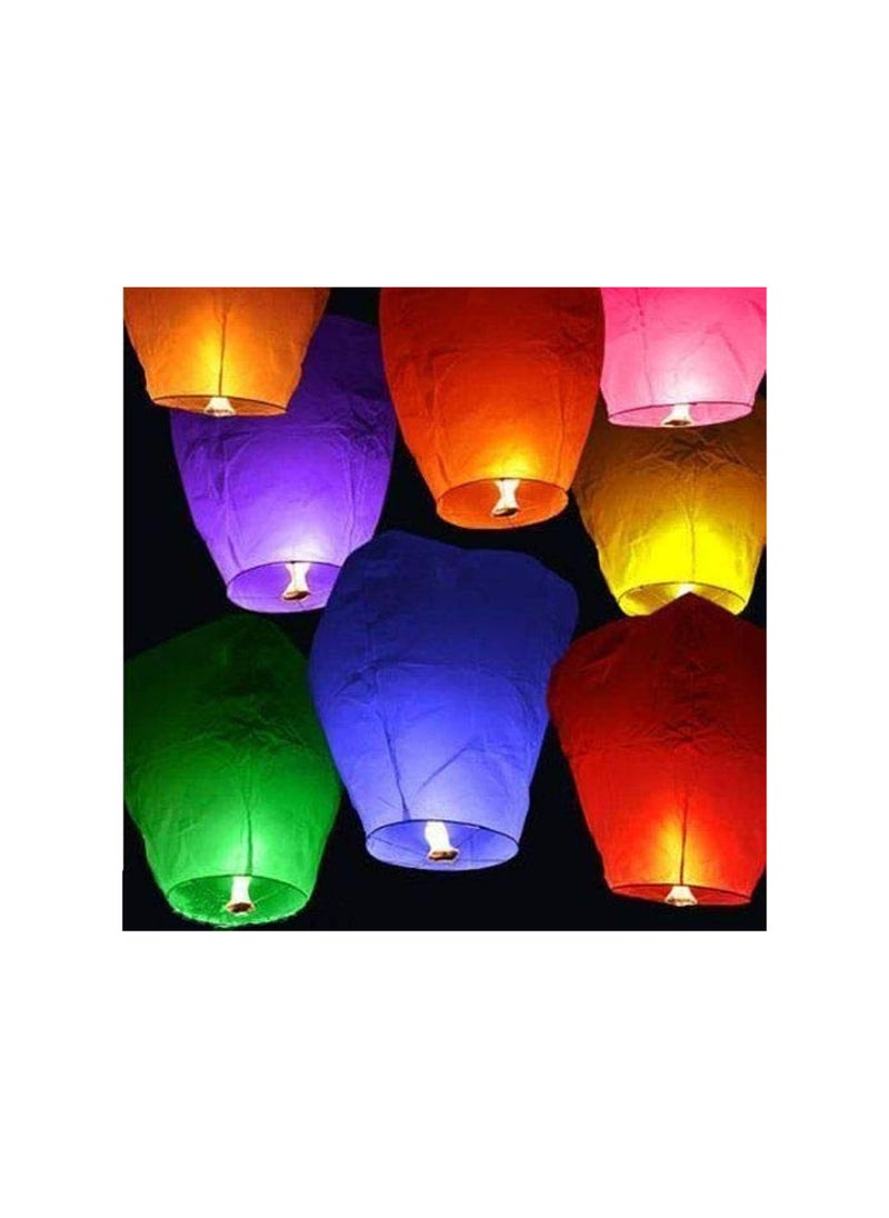 Dubkart - 10 pcs colourful sky lanterns China sky ballons paper sky lantern candle lantern desert baloon Chinese sky lantern(Random colour) - Image 1