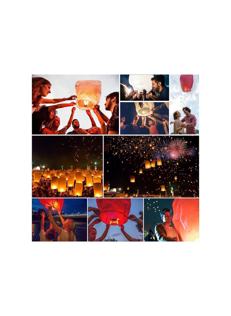Dubkart - 10 pcs colourful sky lanterns China sky ballons paper sky lantern candle lantern desert baloon Chinese sky lantern(Random colour) - Image 1