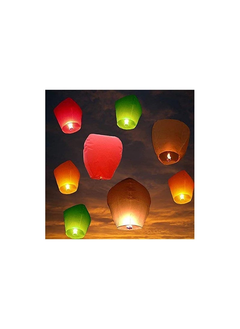 Dubkart - 10 pcs colourful sky lanterns China sky ballons paper sky lantern candle lantern desert baloon Chinese sky lantern(Random colour) - Image 1