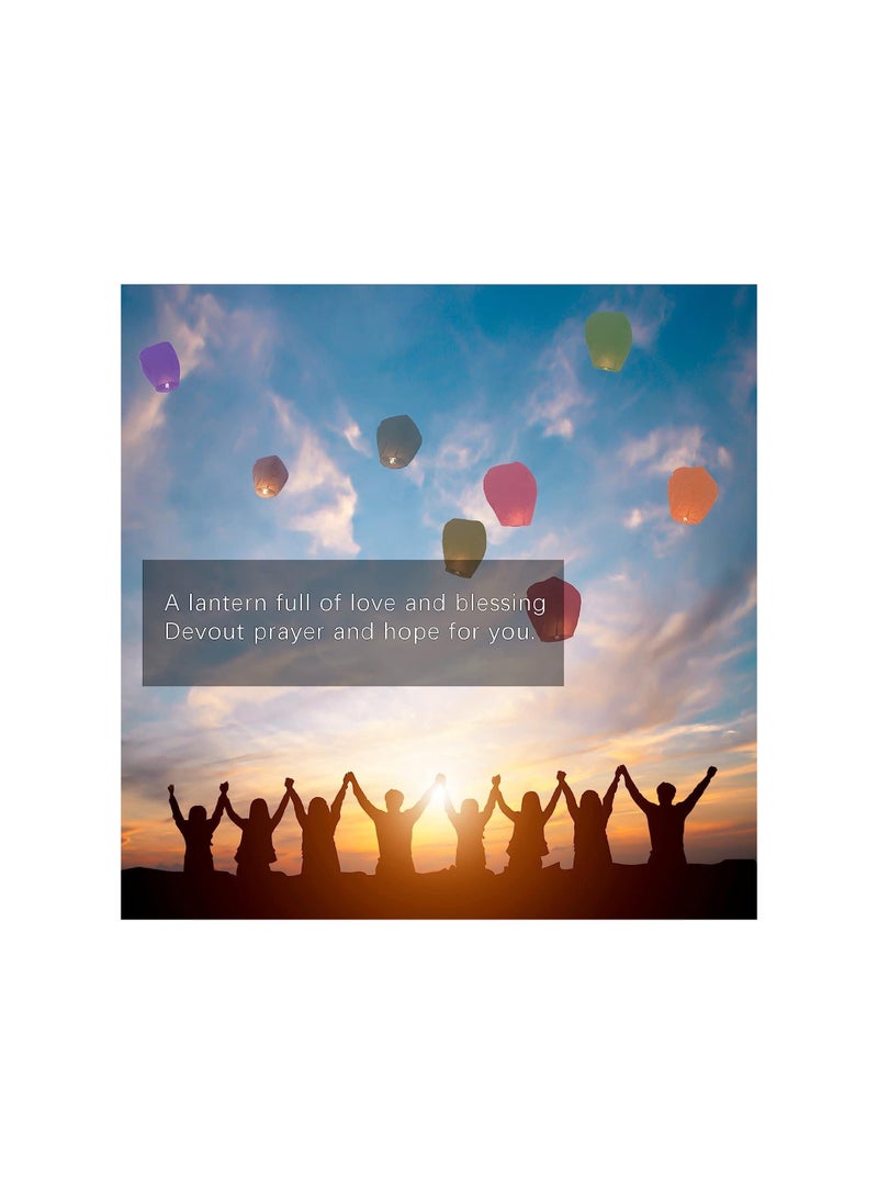 Dubkart - 10 pcs colourful sky lanterns China sky ballons paper sky lantern candle lantern desert baloon Chinese sky lantern(Random colour) - Image 1