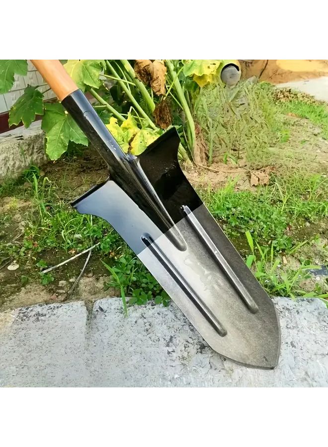 حديقة فولاذية منجنيزية حذاء طويل مدبب مربع مجرفة هندسية متينة أداة بستنة خارجية مقبض مريح شفرة حادة كالشفرة زراعة شاطئ حفر إزالة الأعشاب حراثة تربة تنظيف خندق - Image 4