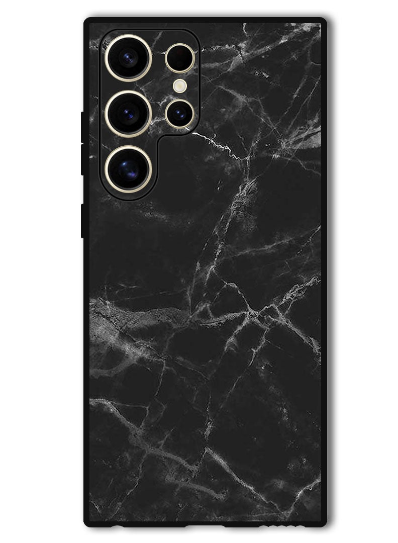 Theodor Protective Case Anti Scratch Shock Proof Bumper Cover For Samsung Galaxy S24 Ultra Black Marble - Image 1