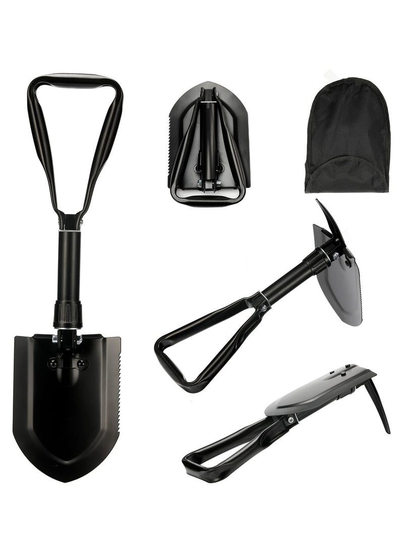 Folding Survival Shovel 23" – Heavy-Duty 50# High-Carbon Steel Entrenching Tool, Compact Multi-Functional Shovel for Camping, Gardening, Hiking, Car Emergency & Outdoor Survival – Perfect Gift for Men  - Image 1
