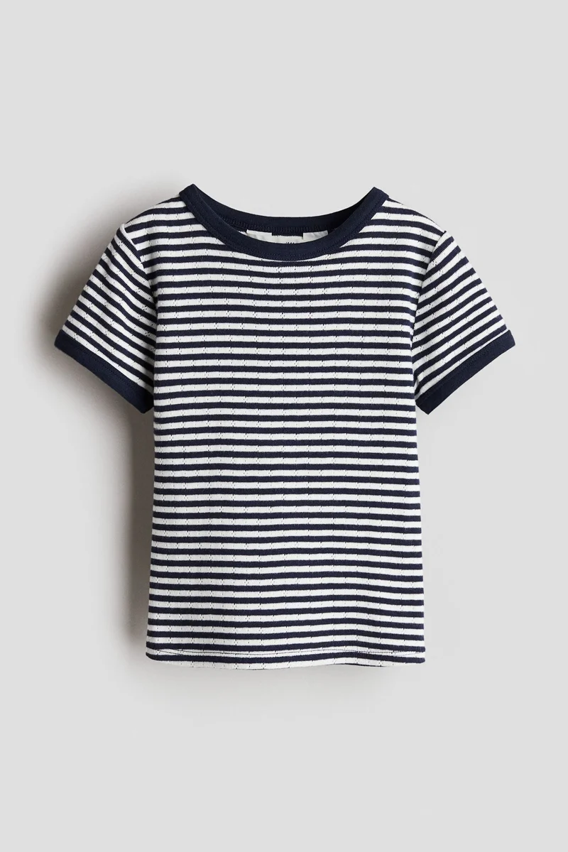 اتش اند ام Short-sleeved pointelle jersey top
