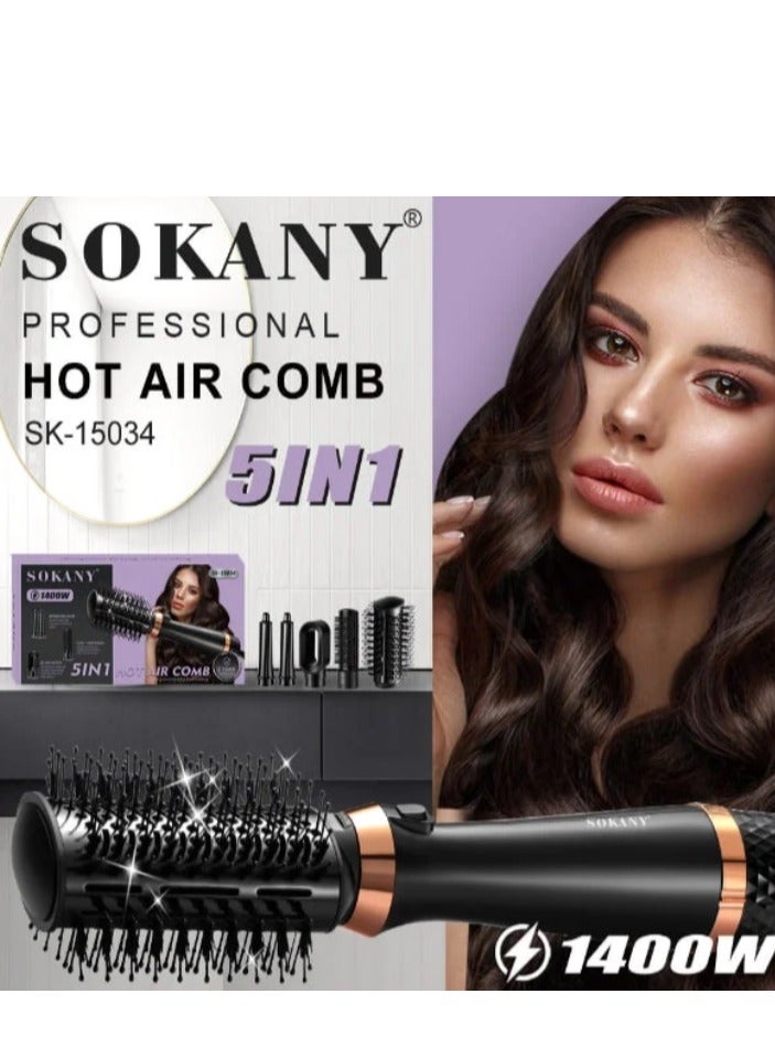 sokany Sokany 5-in-1 Hair Dryer Brush, 1400 Watt, Two Years Warranty  - Image 2