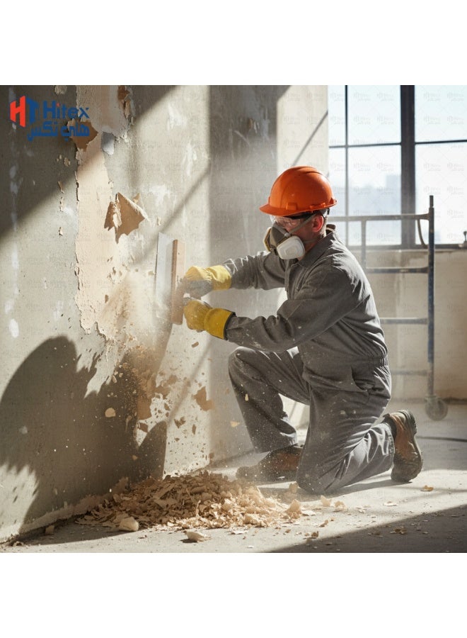 هيتكس مكشطة معجون من الفولاذ المقاوم للصدأ بمقبض خشبي | مكشطة طلاء متينة لإزالة معجون الجدران والجص وورق الجدران والصدأ | أداة احترافية للبناء والأشغال اليدوية (8 بوصات) - Image 4