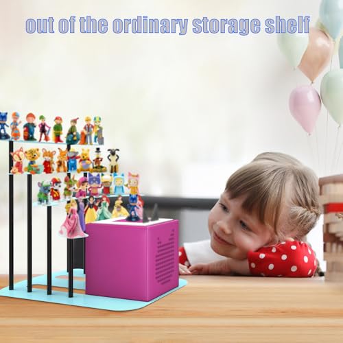 Riuog Metal Bracket for Toniebox,Desk Shelf for Tonies Figures 20-35pcs Storage,Metal Display Stage for Toniebox Player,Children's Room Decorations and Gifts (Blue) - Image 5
