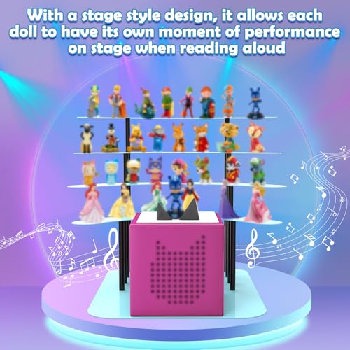 Riuog Metal Bracket for Toniebox,Desk Shelf for Tonies Figures 20-35pcs Storage,Metal Display Stage for Toniebox Player,Children's Room Decorations and Gifts (Blue) - Image 3