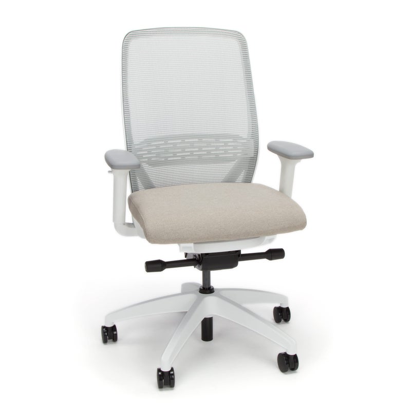 HON Nucleus White Office Chair Ergonomic Suspended Seat Mesh Back Computer Desk Chair for Home Office Task Work  SynchroTilt Recline Swivel Wheels Adjustable Lumbar Support  Armrests