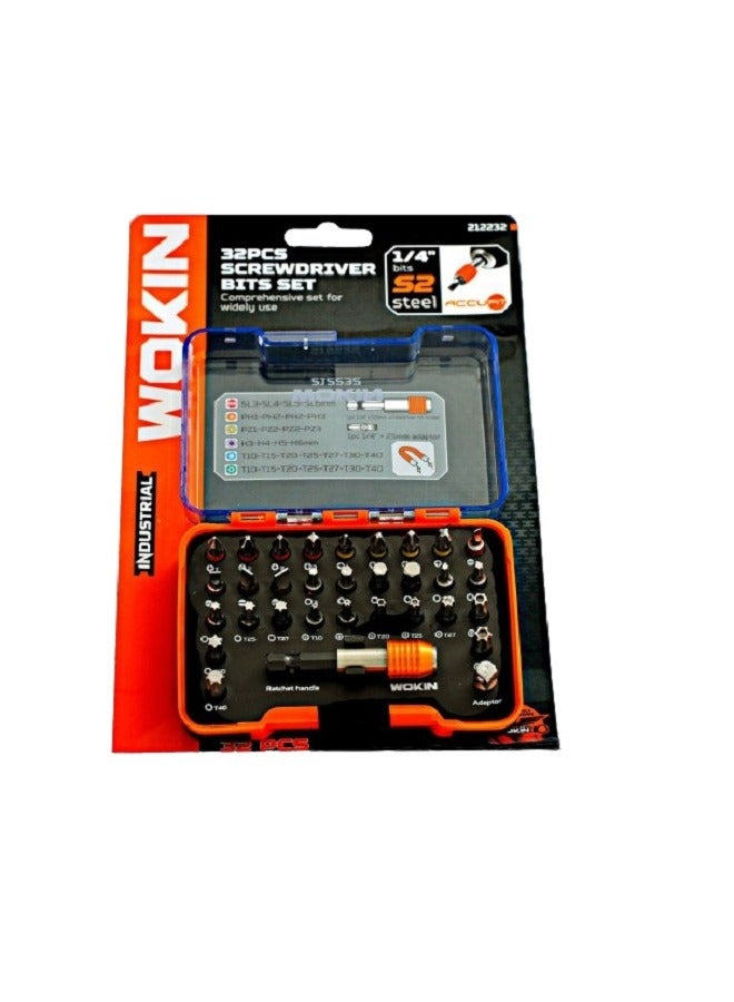 ووكين طقم رؤوس مفك براغي  مع حافظة متينة 32 قطعة - Image 2