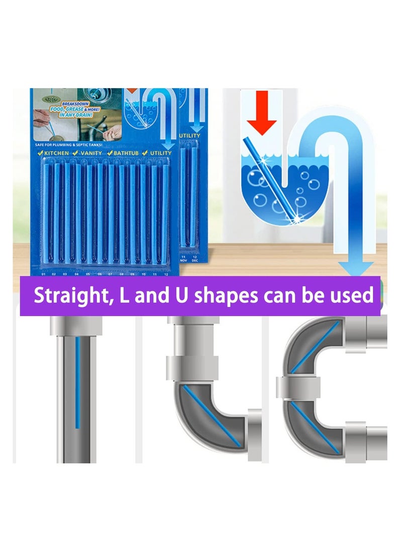 ECVV ECVV 24pcs Drain Cleaner Sticks,Sink Cleaner and Deodorizer Sticks for Drains Keeps Drains Clear and Odor-Free for Bathroom, Kitchen, Toilet, Shower Drain Pipe Eliminate Odors Prevent Clogged  - Image 4
