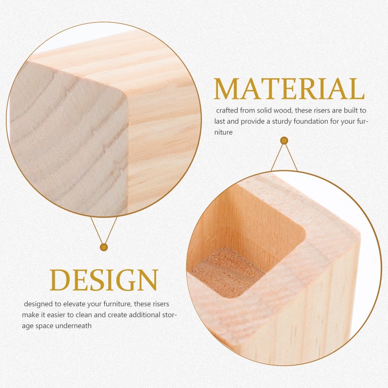 4pcs Furniture Risers Bed Cube Desk Leg Riser Cube Chair Table Heightening Pad Furniture Feet Protectors Pads - Image 2
