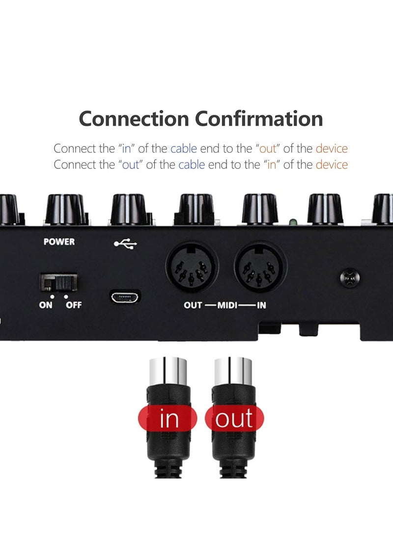 ASIV - 2-Pack 5-Pin DIN MIDI Cable, 3-Feet Male to Male 5-Pin MIDI Cable for MIDI Keyboard,Keyboard Synth - Image 1