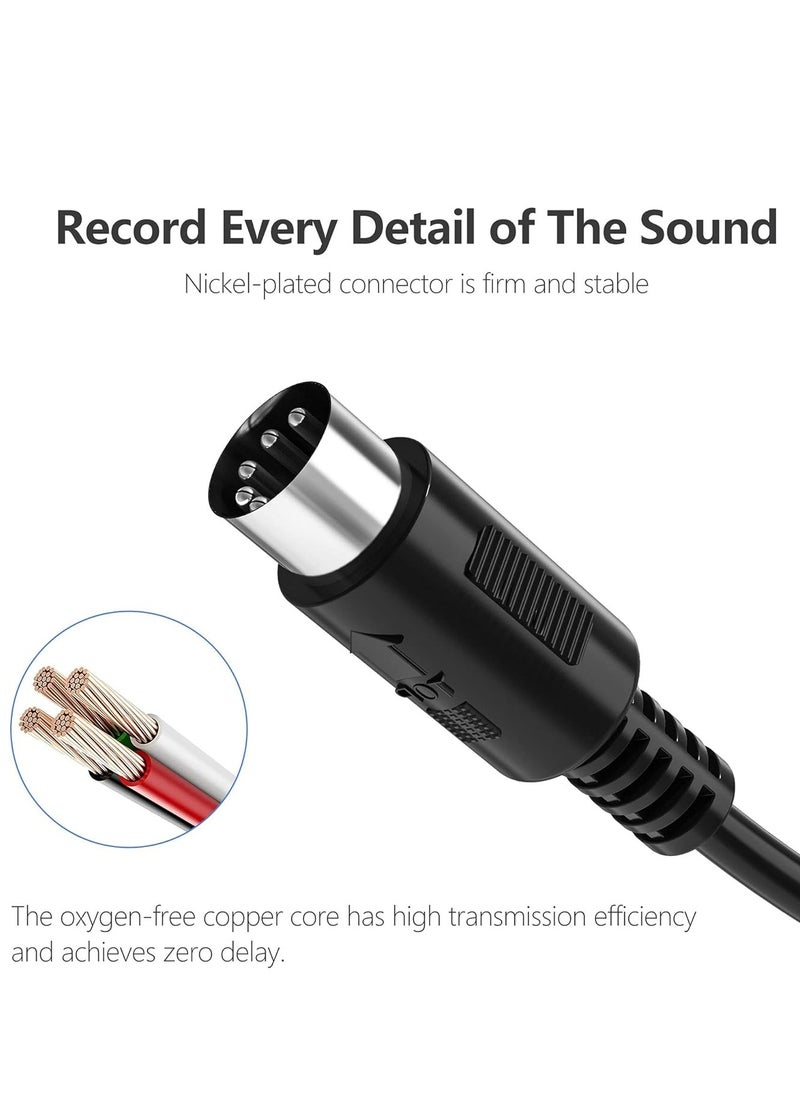 ASIV - 2-Pack 5-Pin DIN MIDI Cable, 3-Feet Male to Male 5-Pin MIDI Cable for MIDI Keyboard,Keyboard Synth - Image 1