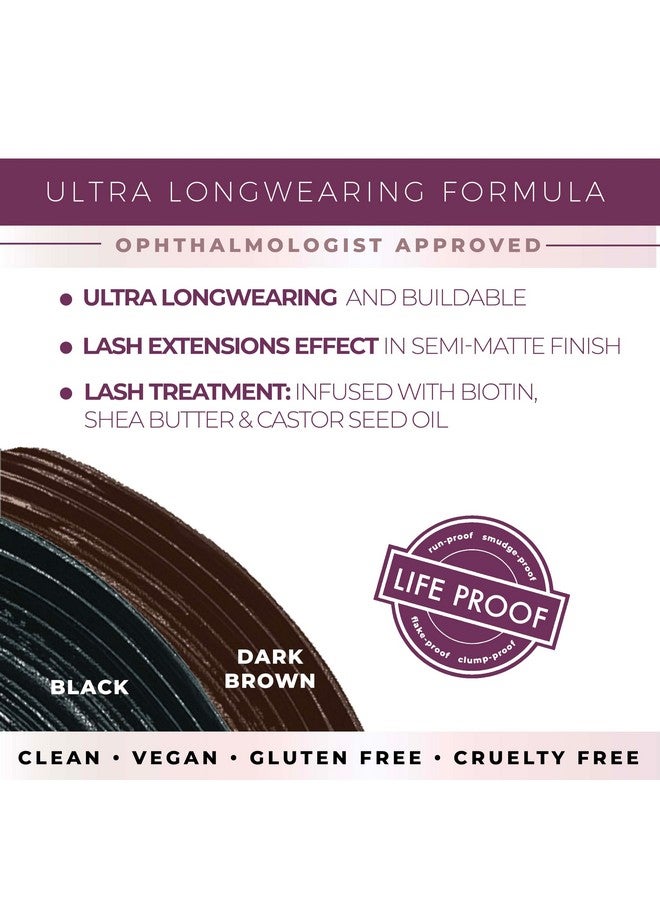 Blinc Lash Extension Tubing Mascara, Extreme Lengthening and Defining Mascara with Biotin, Ultra-Longwearing Washable Mascara, Clean, Vegan and Cruelty-Free, 9mL / 0.30 Fl. OZ (Brown) - Image 2