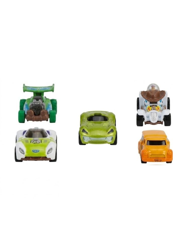 هوت ويلز مجموعة سيارات توي ستوري المصبوبة، 5 قطع من سيارات السباق الصغيرة، مجموعة ألعاب سيارات للأطفال - Image 3