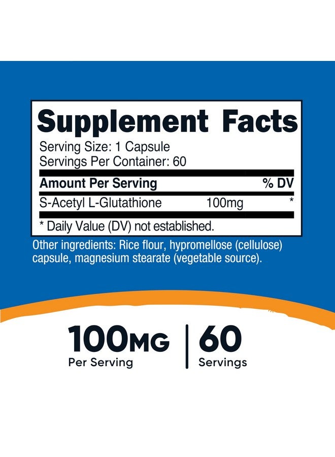 Nutricost S-Acetyl L-Glutathione 100MG, 60 Capsules - GMO-Free, Vegan - Image 2