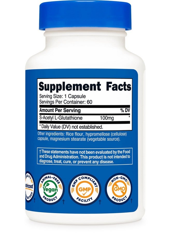 Nutricost S-Acetyl L-Glutathione 100MG, 60 Capsules - GMO-Free, Vegan - Image 5