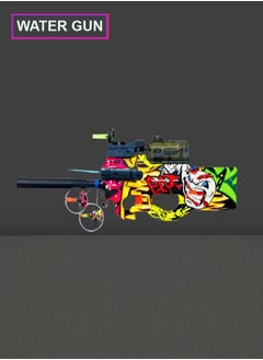 fashionhome P90 Shape Graffiti Edition Assault Rifle Electric Automatic Hydrogel Balls Blaster Water Pallet Gun Gel Balls Gun Scope and Silencer for Outdoor Activity  - Image 4