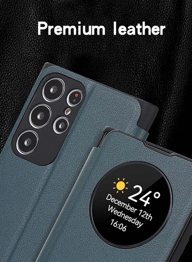 GROIC Case Compatible with Samsung Galaxy S23 Ultra 6.8" Magnetic Closure, Viewing Windows and Stand Function Wallet Flip Cover Pouch PU Leather Flip Phone Case  - Image 4